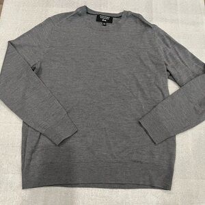 [L]Banana Republic Men's Dark Gray Crewneck Italian Merino Wool Sweater EUC